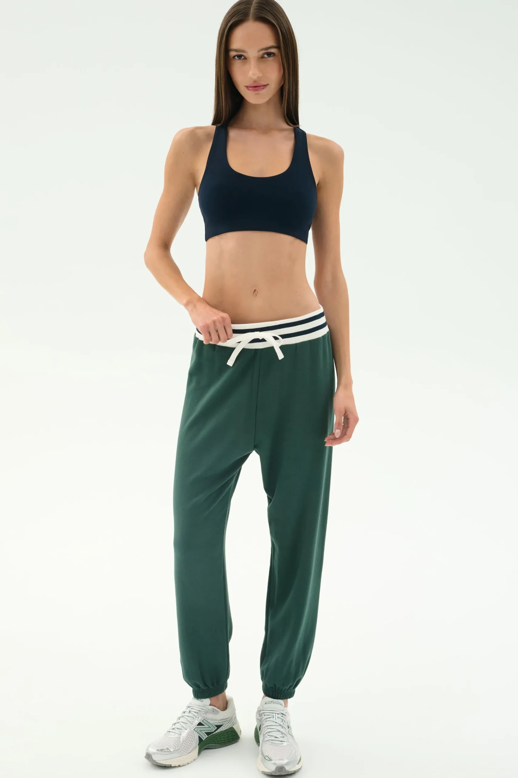 Andie Oversized Fleece Sweatpant W/ Stripe