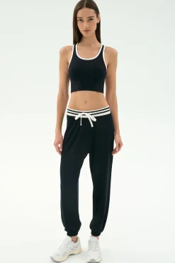 Andie Oversized Fleece Sweatpant W/ Stripe