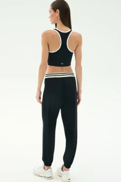 Andie Oversized Fleece Sweatpant W/ Stripe