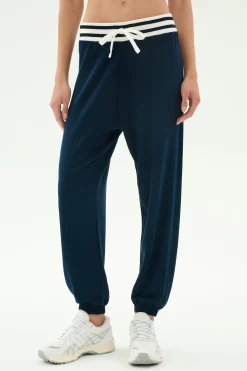 Andie Oversized Fleece Sweatpant W/ Stripe