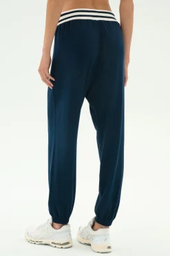 Andie Oversized Fleece Sweatpant W/ Stripe