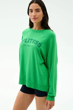 Andie Oversized Fleece Varsity Graphic Sweatshirt