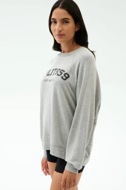 Andie Oversized Fleece Varsity Graphic Sweatshirt