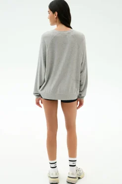 Andie Oversized Fleece Varsity Graphic Sweatshirt