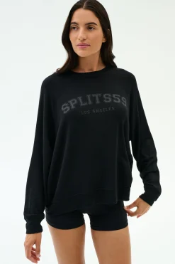 Andie Oversized Fleece Varsity Graphic Sweatshirt