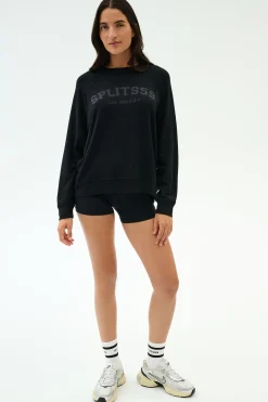 Andie Oversized Fleece Varsity Graphic Sweatshirt