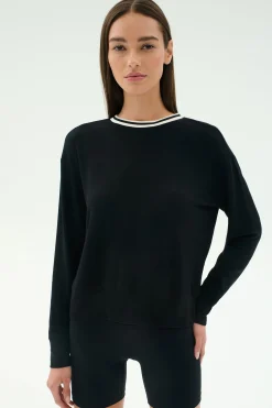 Sonja Fleece Sweatshirt W/ Stripe