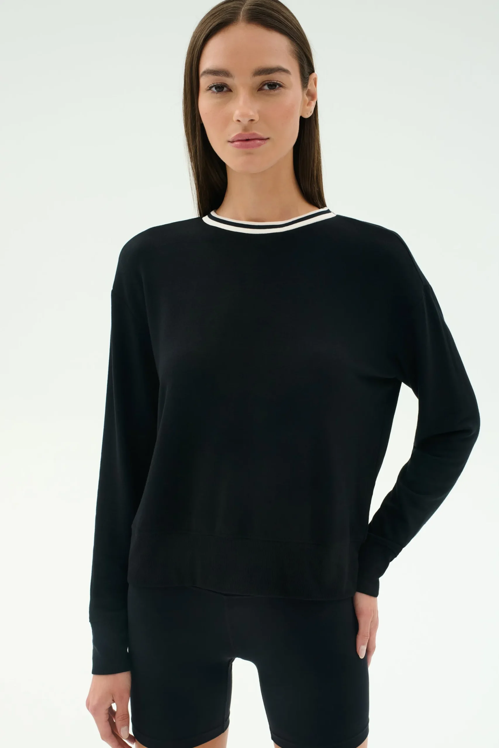 Sonja Fleece Sweatshirt W/ Stripe