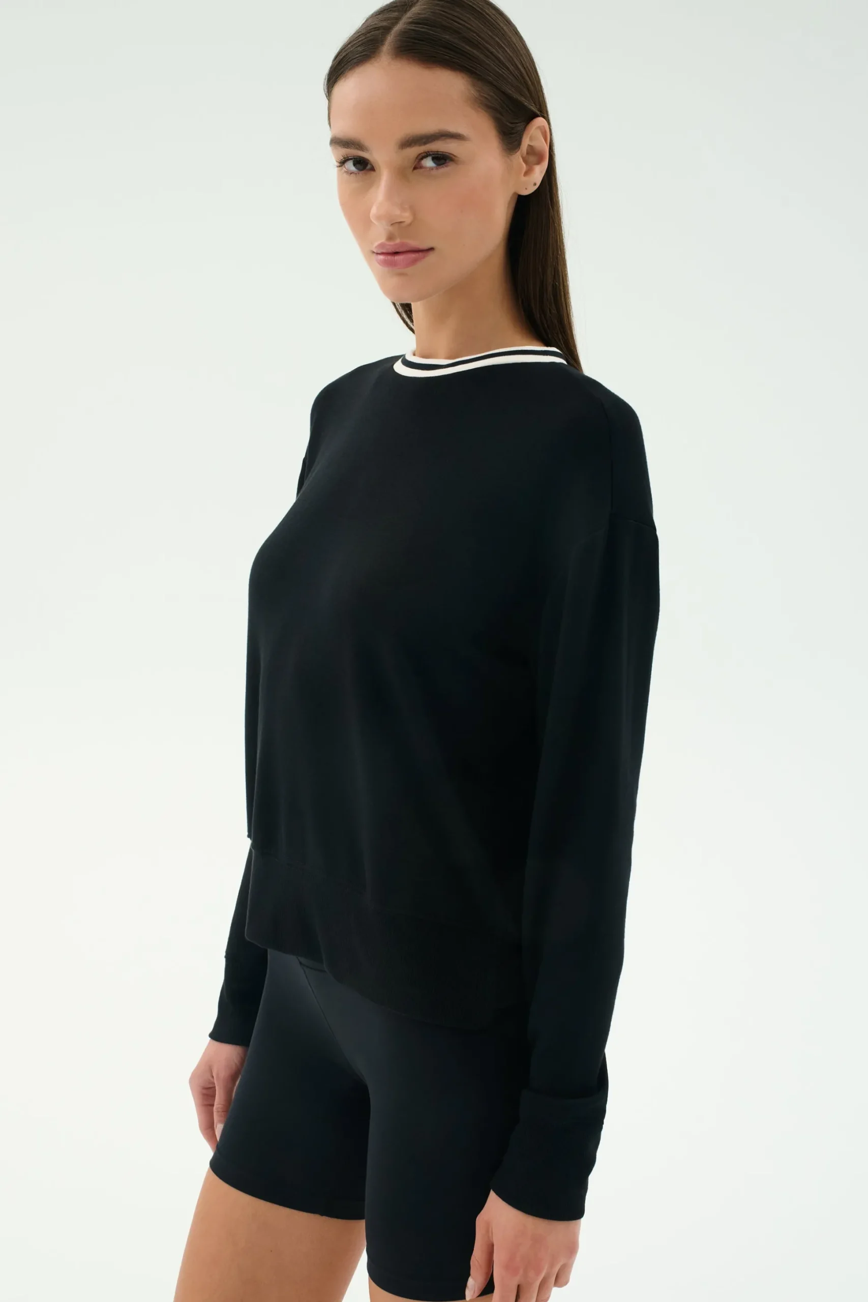 Sonja Fleece Sweatshirt W/ Stripe