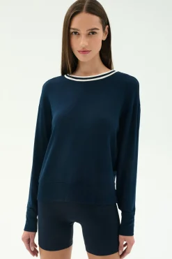 Sonja Fleece Sweatshirt W/ Stripe