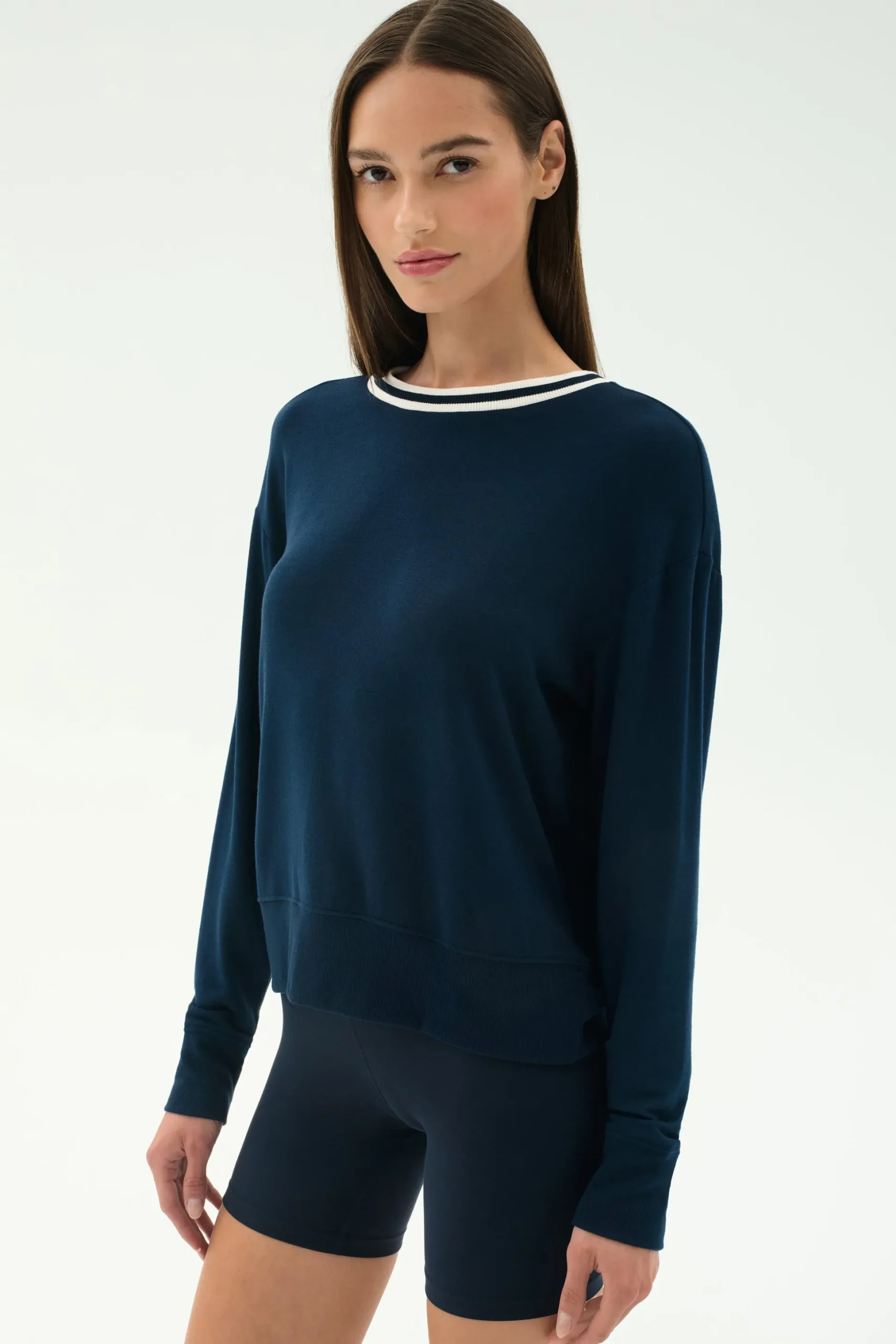 Sonja Fleece Sweatshirt W/ Stripe