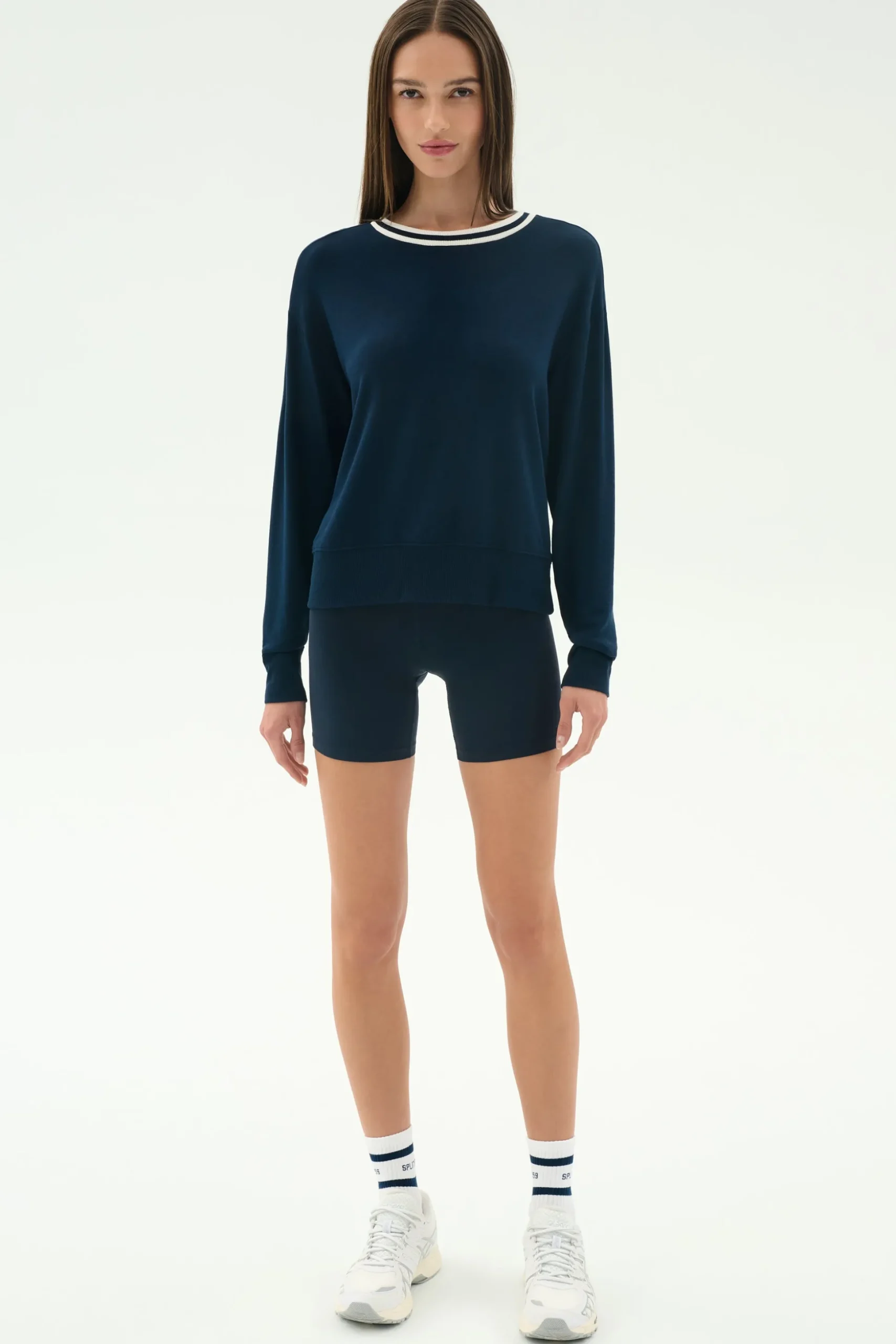 Sonja Fleece Sweatshirt W/ Stripe