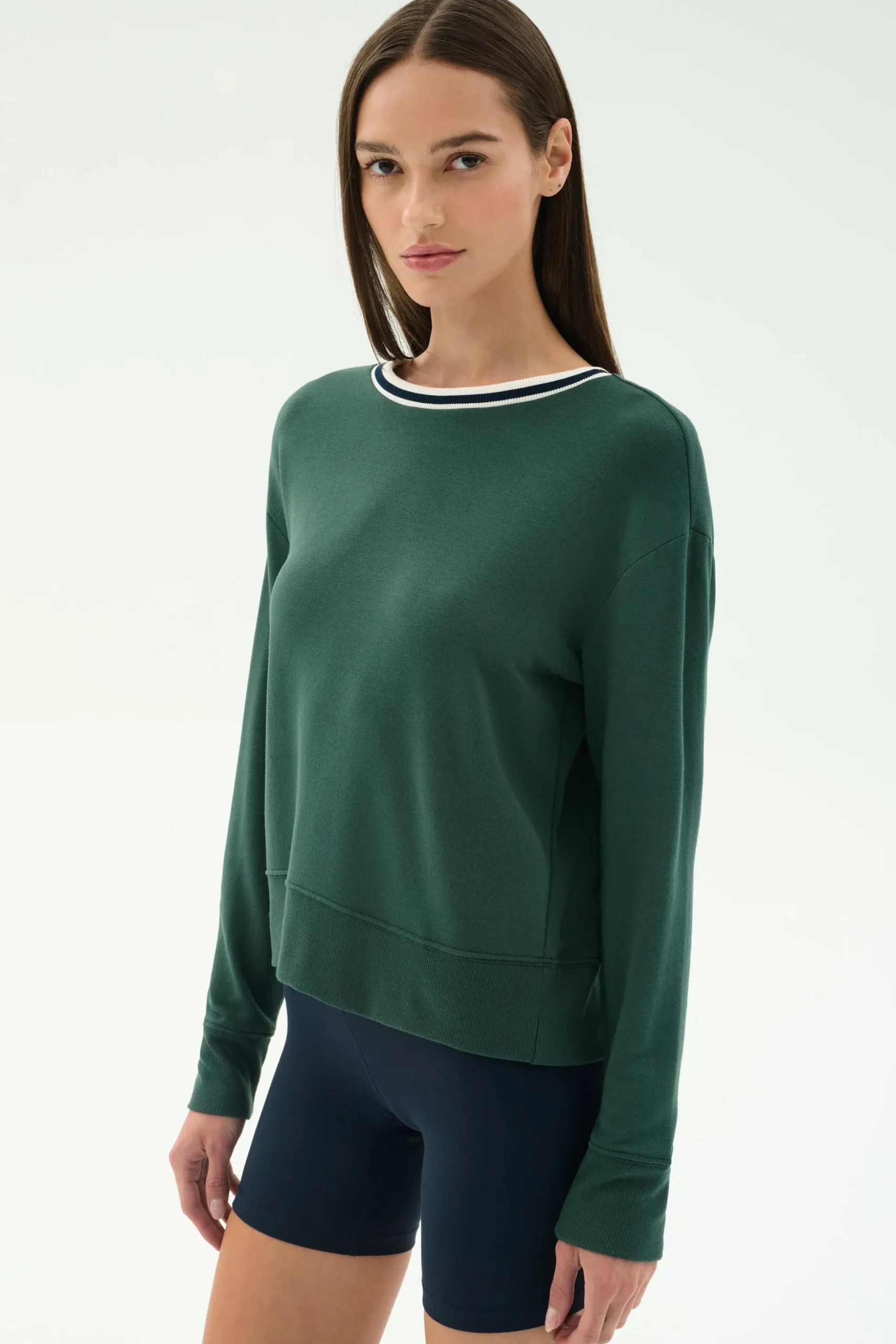 Sonja Fleece Sweatshirt W/ Stripe