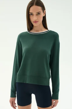 Sonja Fleece Sweatshirt W/ Stripe