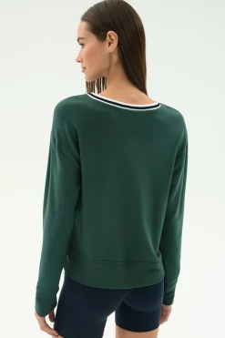Sonja Fleece Sweatshirt W/ Stripe