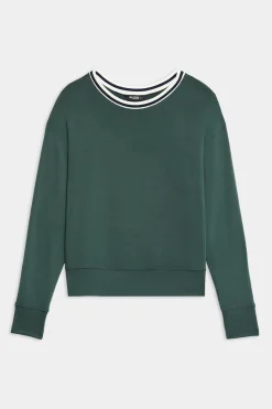 Sonja Fleece Sweatshirt W/ Stripe